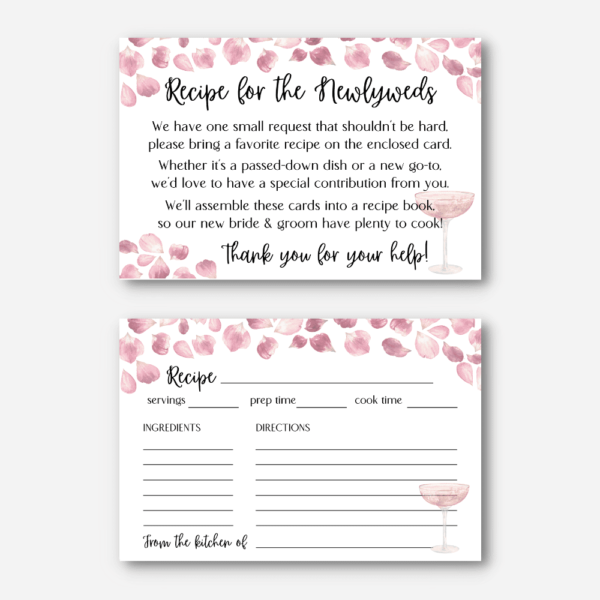 Recipe Cards PetalsProsecco Recipe Cards PetalsProsecco