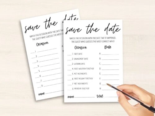 Save the Date Printable Game