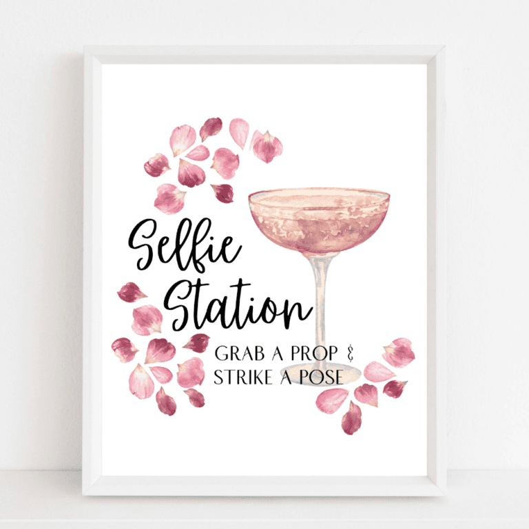 Selfie Station Sign (Petals & Prosecco)