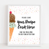 Recipe Card Sign IceCream