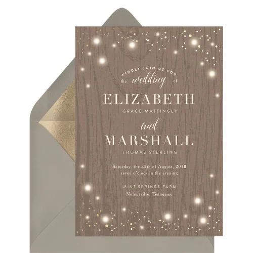 Rustic Twinkle Invite