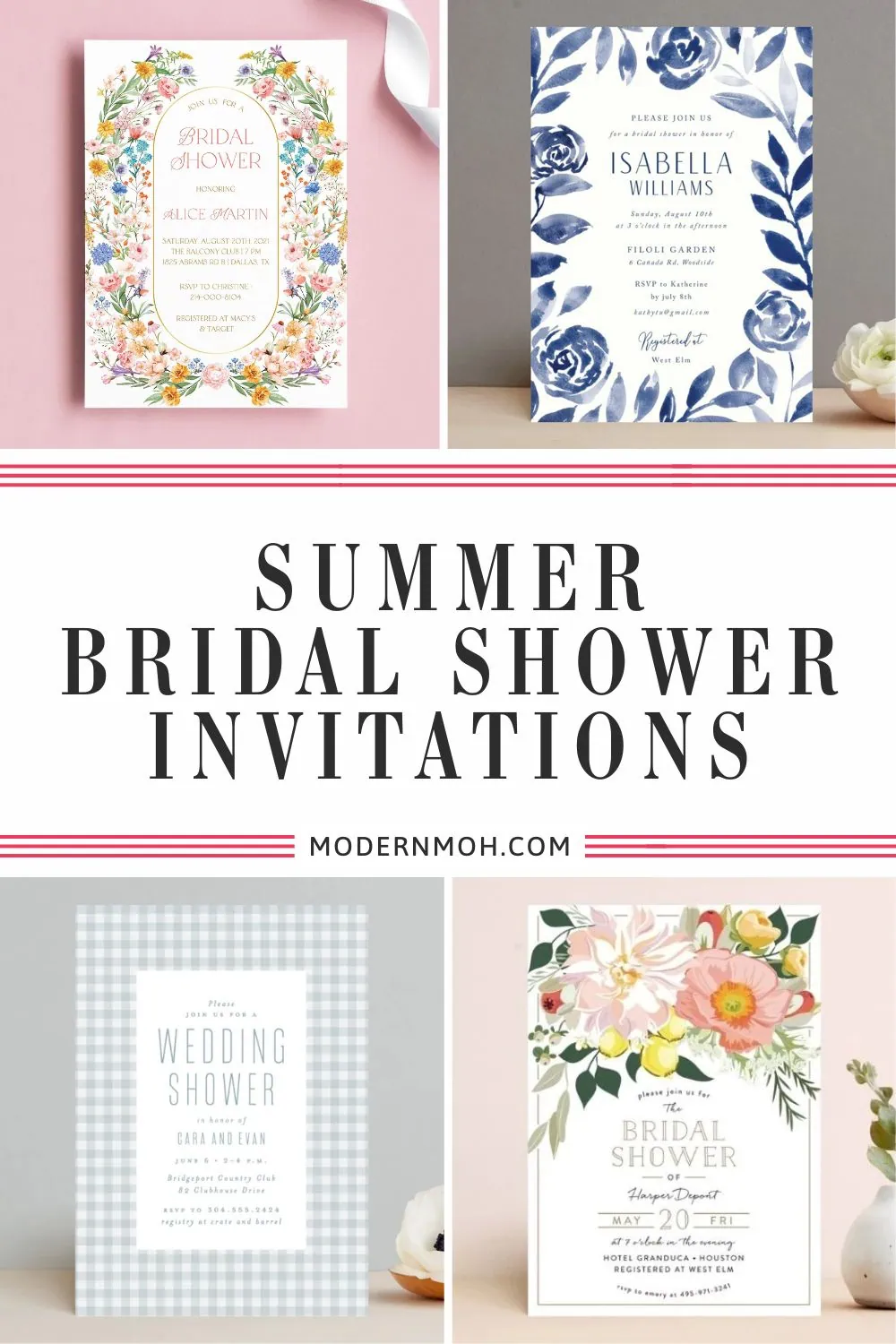 36 Stunning Summer Bridal Shower Invitations for Any Celebration
