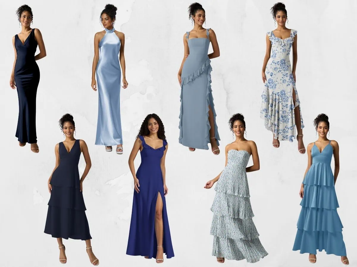 8 stunning blue bridesmaid dresses from AW Bridal
