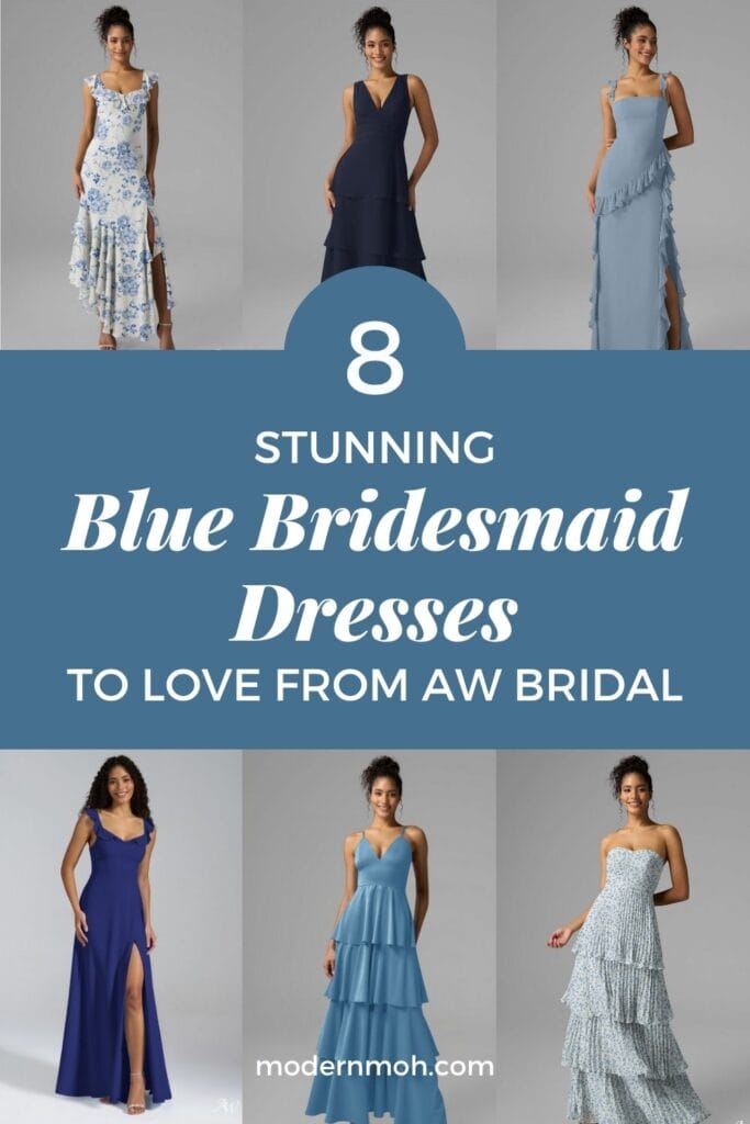 Blue bridesmaid dress pin