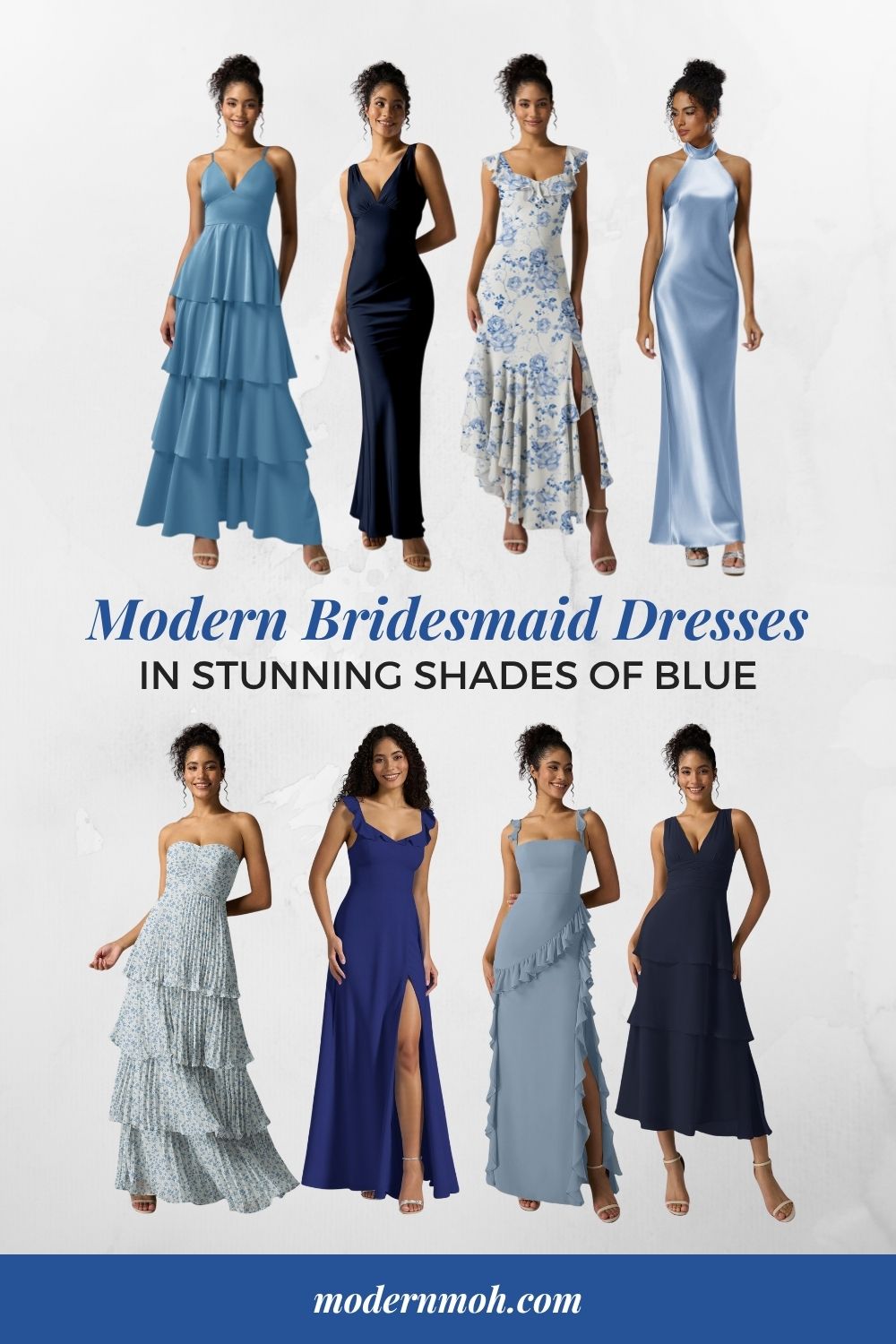 8 Stunning Blue Bridesmaid Dresses to Love from AW Bridal