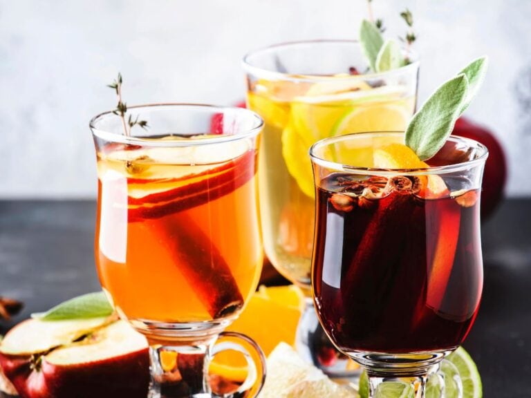 Selection of fall bridal shower drinks