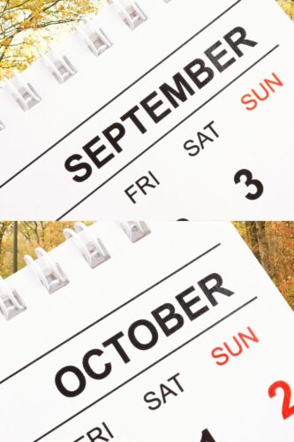 September and October calendars
