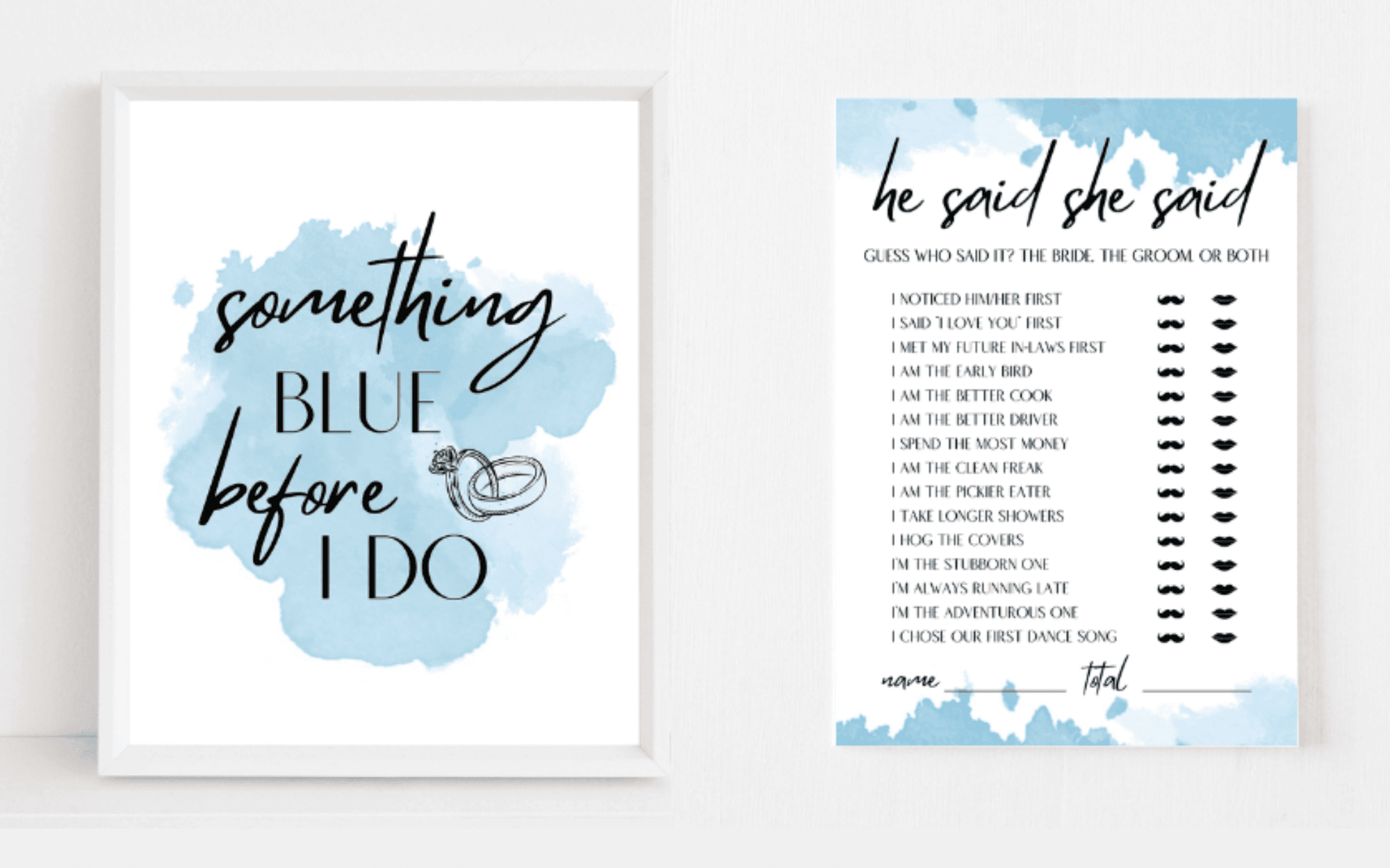 Something Blue Theme printable Collection