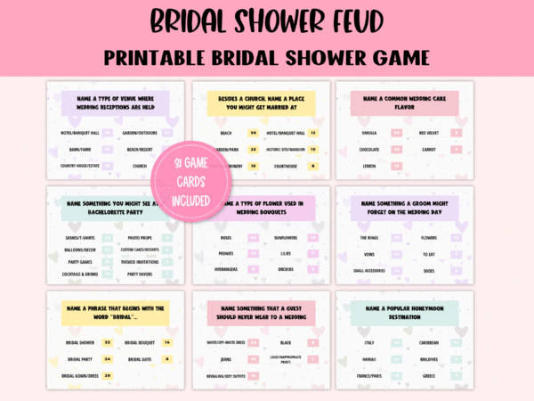 Bridal Shower Feud Mockup