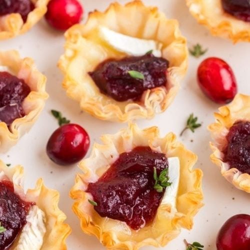 cheap-bridal-shower-game-prizes Brie and Cranberry Phyllo Cups