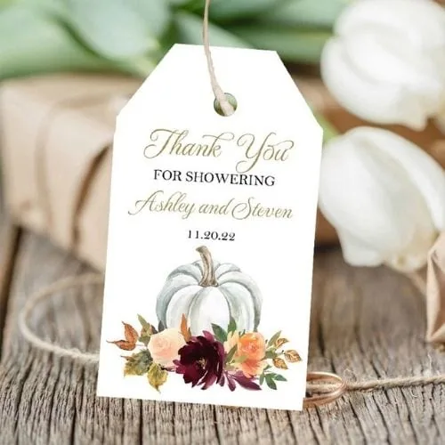 Fall in Love Pumpkin Tags Printed