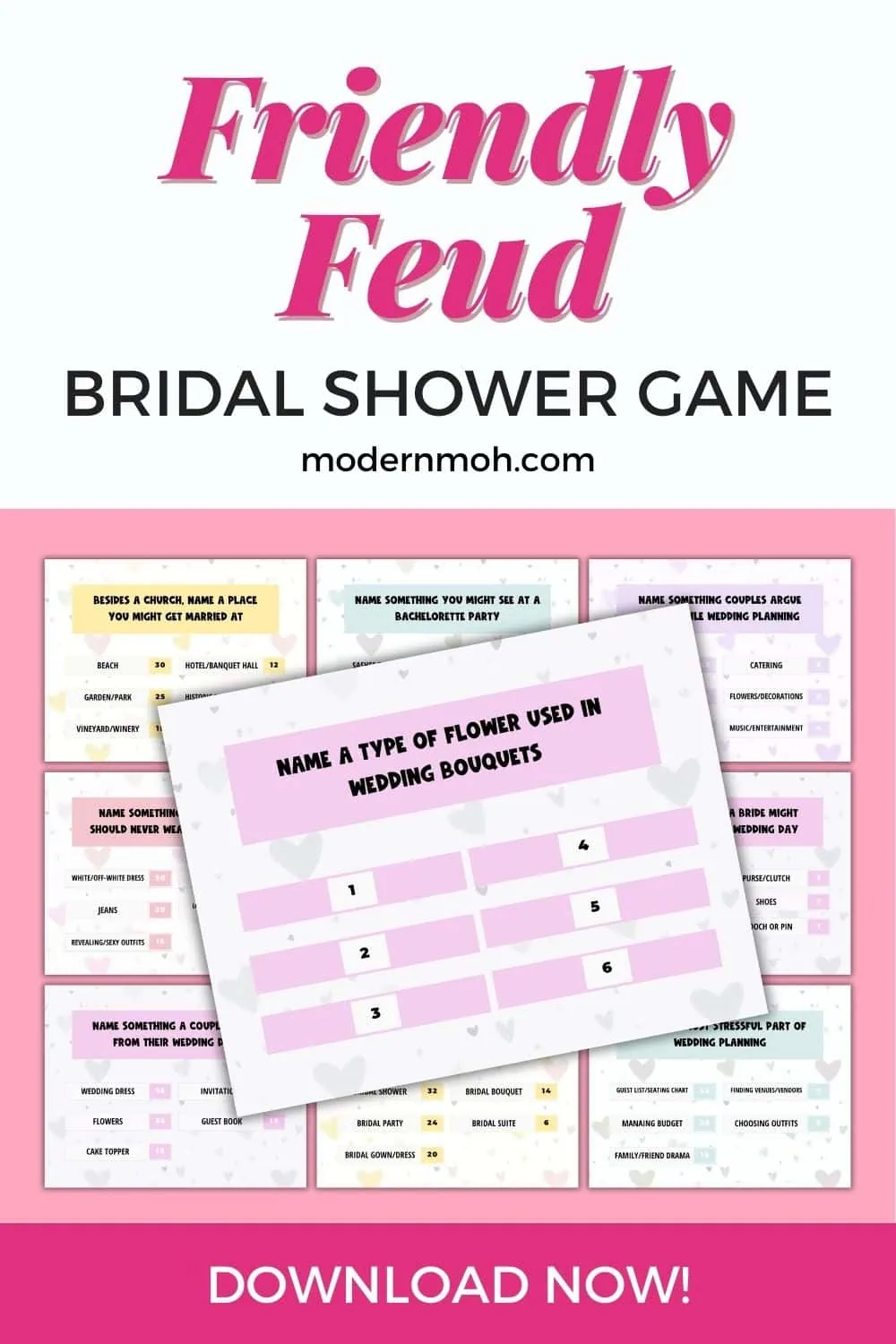 Friendly Feud: The Ultimate Bridal Shower Feud Game