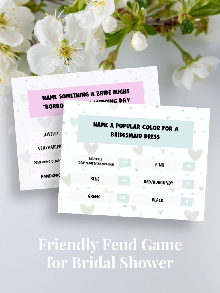 Friendly Feud Game for Bridal Shower pin