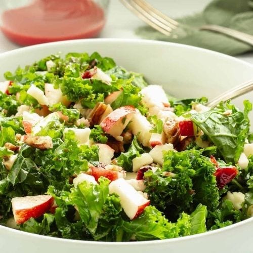 cheap-bridal-shower-game-prizes Kale Apple Salad with Cranberry Vinaigrette