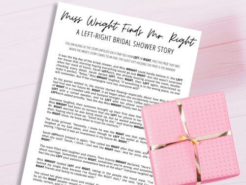 Left right bridal shower story game
