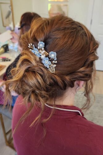 Updo with jeweled clips @brookiegbeauty