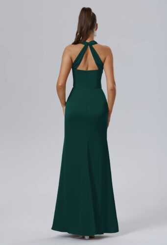 AW Maharaol Hunter Green Dress back