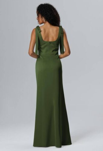 AW Natalie Green Olive Dress back