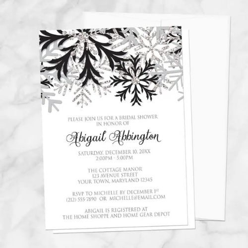 Black Silver Snowflake Invitation