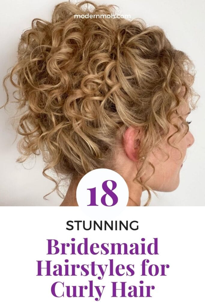Bridesmaid with curly hair pin