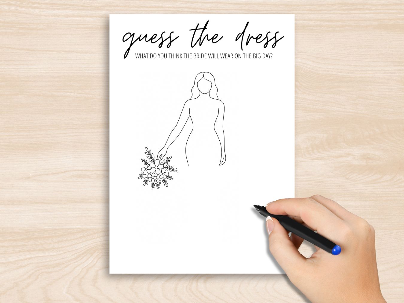 Guess the Dress Bridal Shower Game with free template