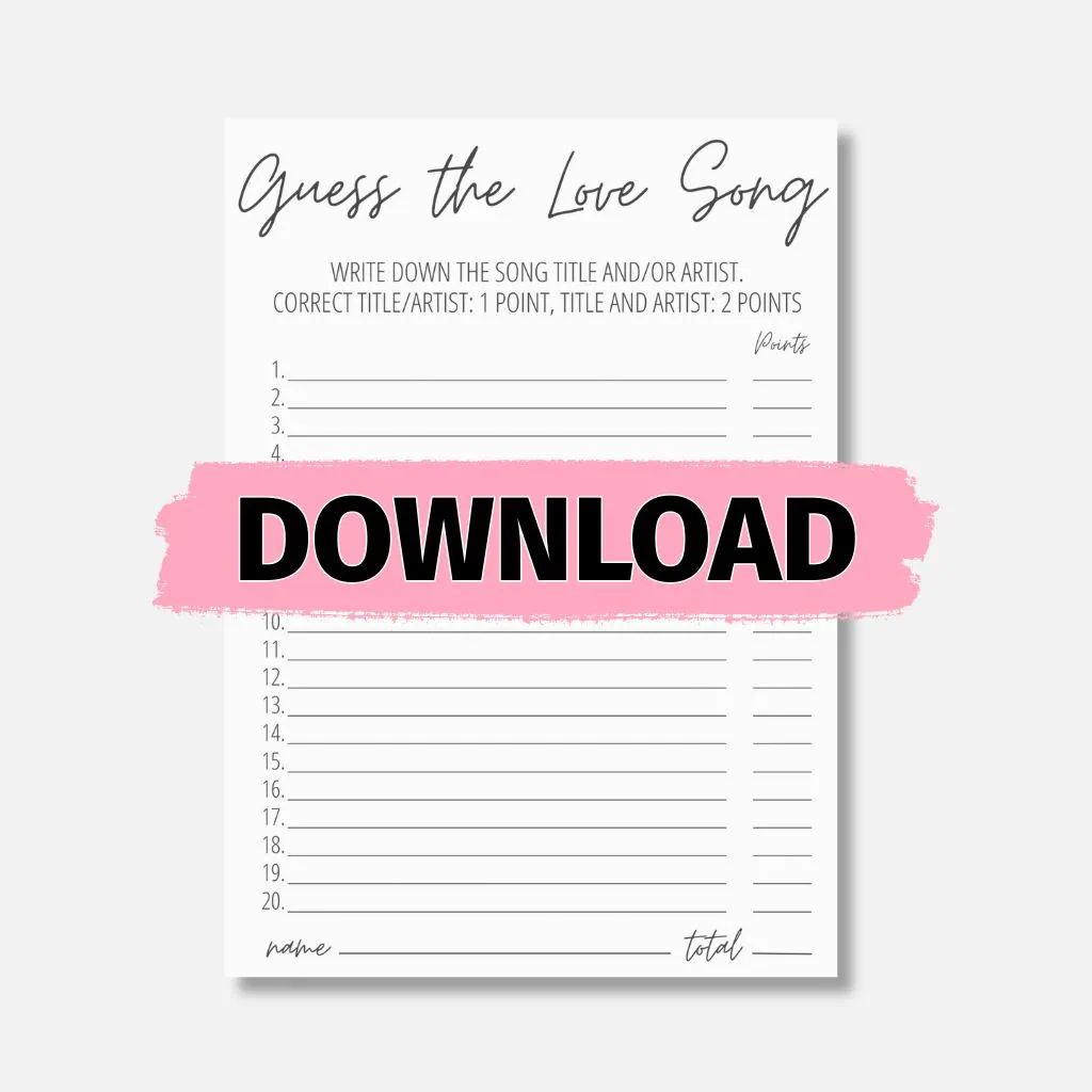 Guess the Love Song