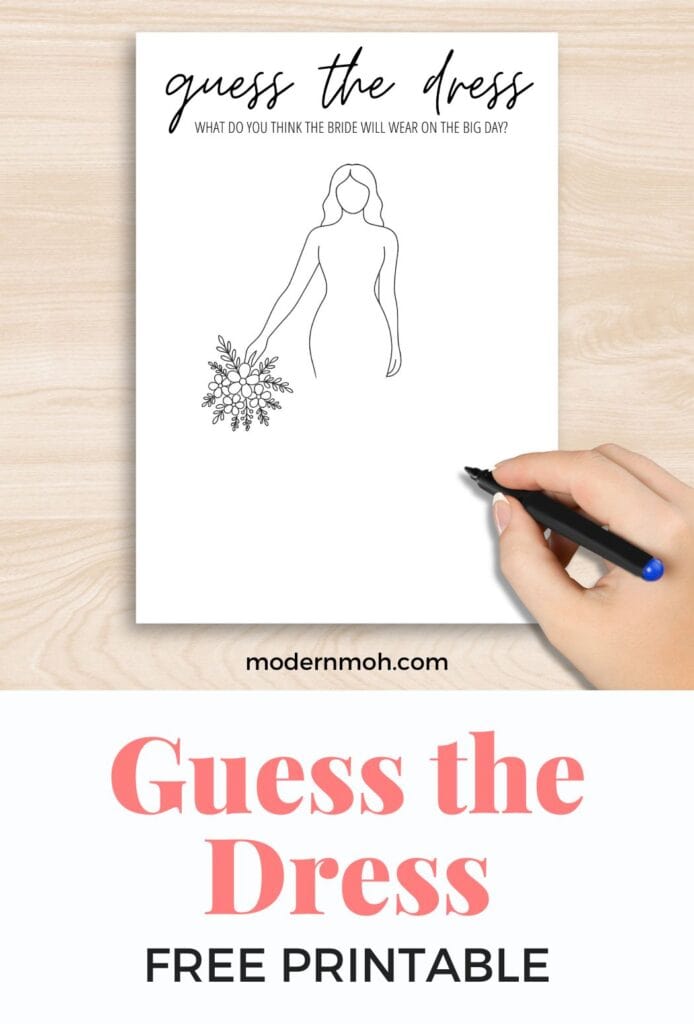 Guess the dress free printable pin