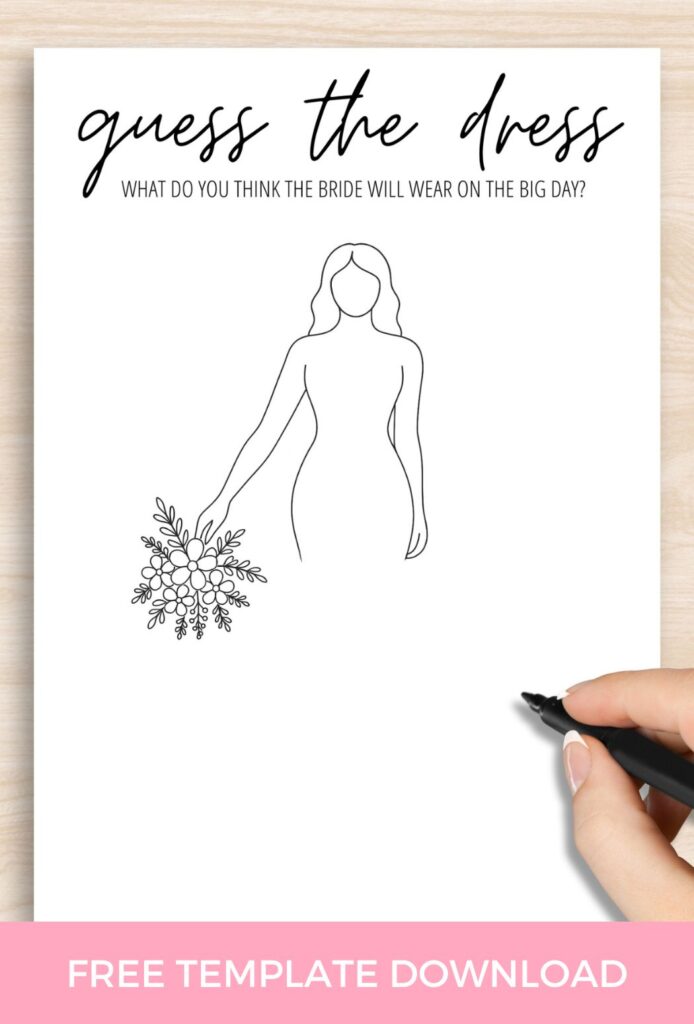 Guess the dress free template pin