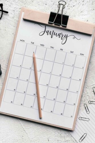 January calendar