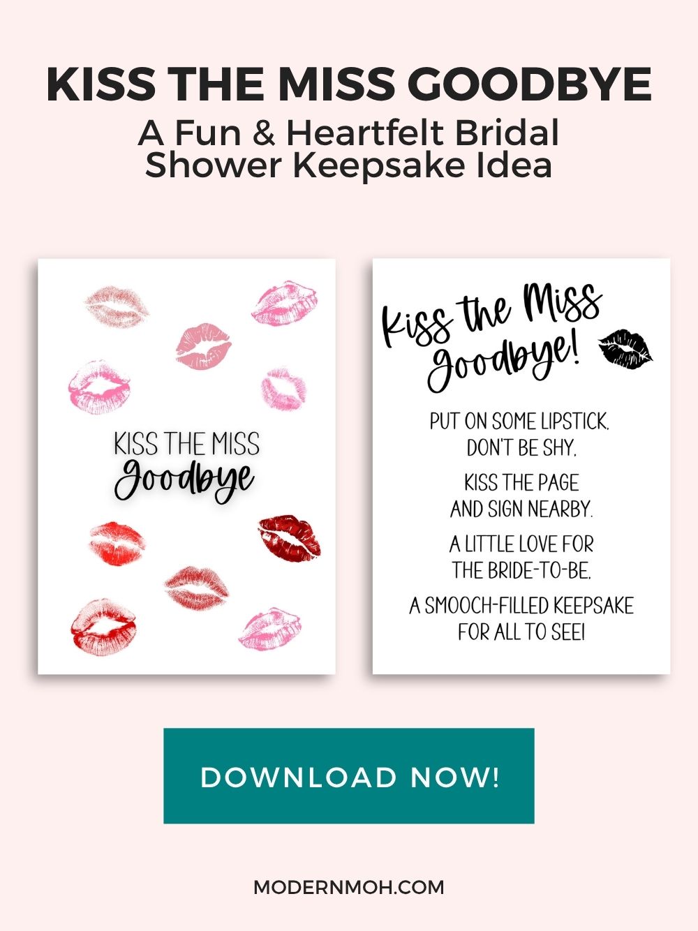 Kiss the Miss Goodbye: A Fun & Heartfelt Bridal Shower Keepsake Idea