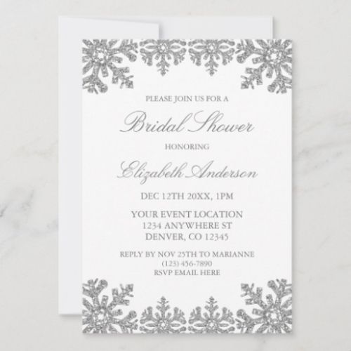 Silver Winter Snowflake Invitation