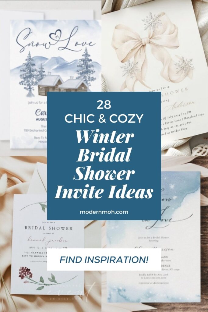 Winter bridal shower invite ideas pin