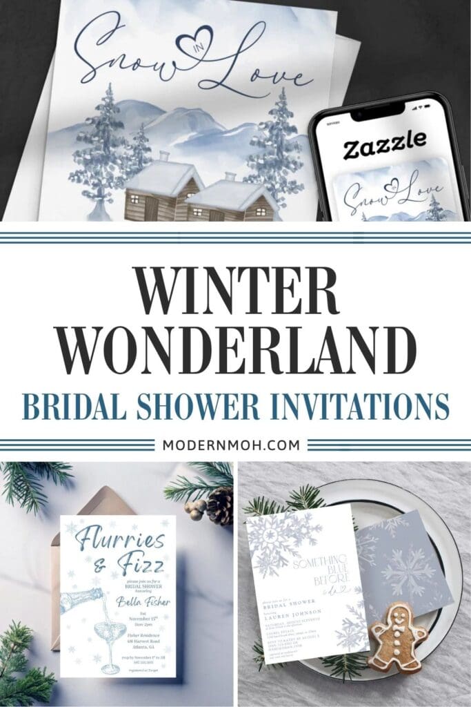 Winter wonderland bridal shower invitations pin