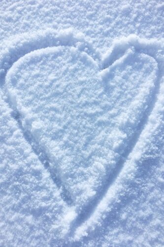heart shaped snow