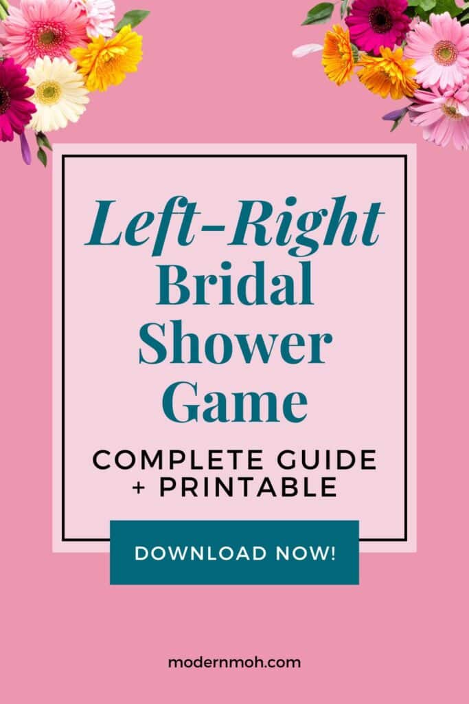 Left right bridal shower game pin