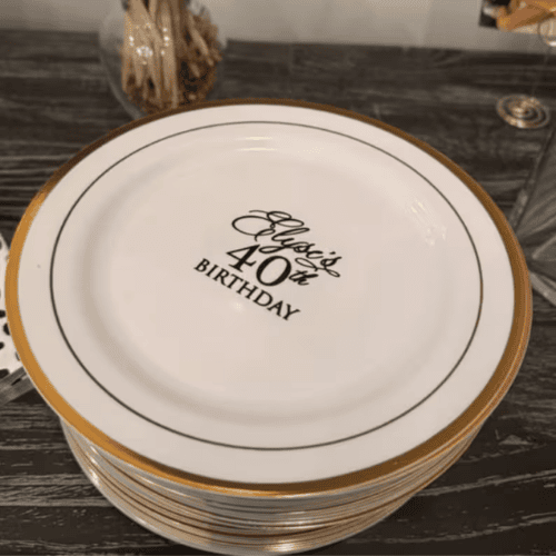 Monogrammed plastic plates