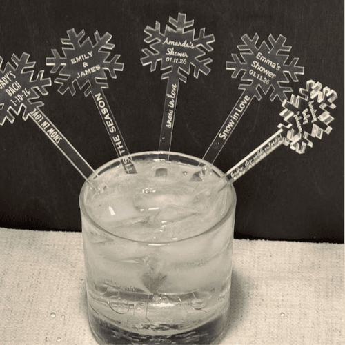 Snowflake drink stirrers