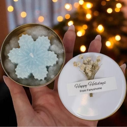 Snowflake-shaped candles