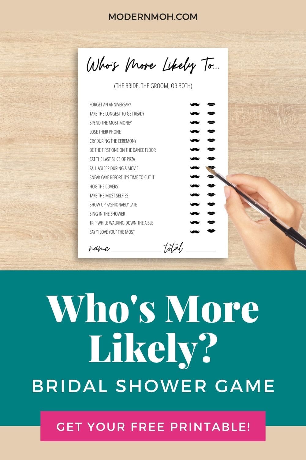 The Ultimate Who’s More Likely? Bridal Shower Game Guide (Free Printable!)