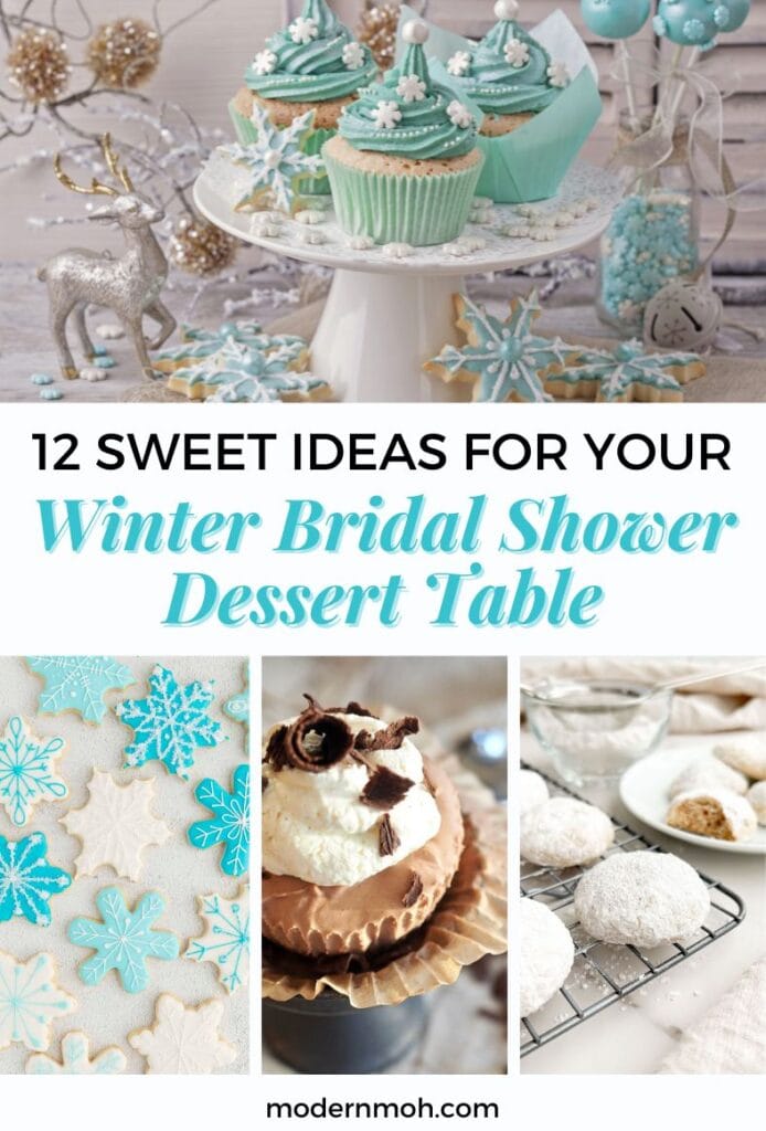 Winter bridal shower dessert table pin