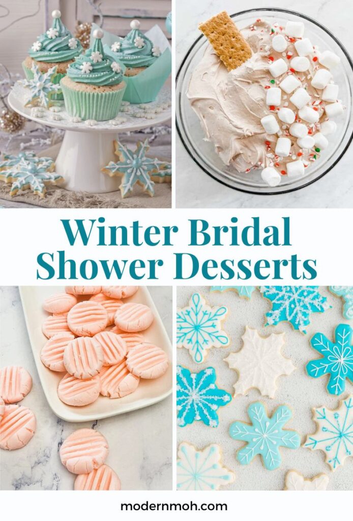 Winter bridal shower desserts pin