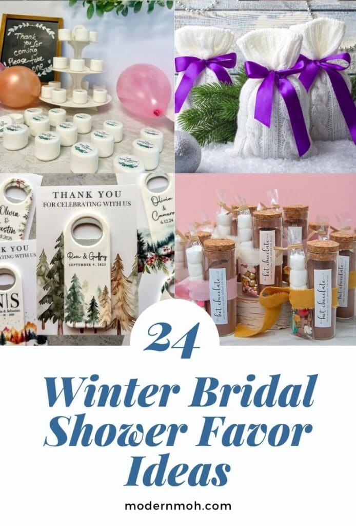 Winter bridal shower favor ideas pin