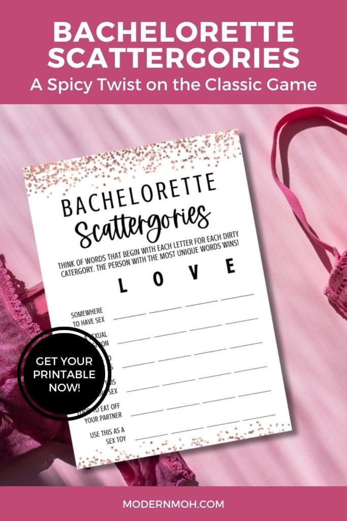 Bachelorette scattergories pin