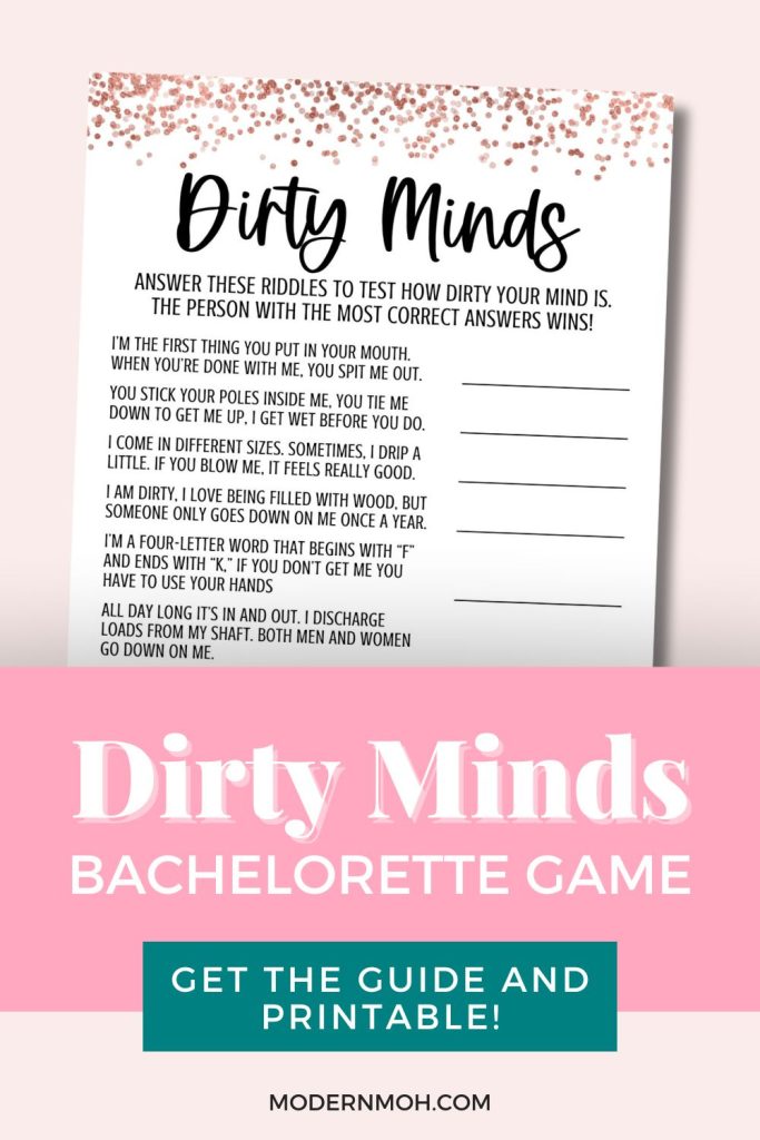Dirty minds bachelorette pin