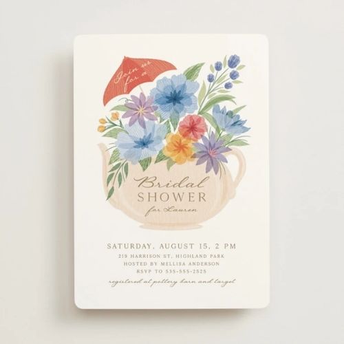 Floral Tea Bridal Shower Invitation