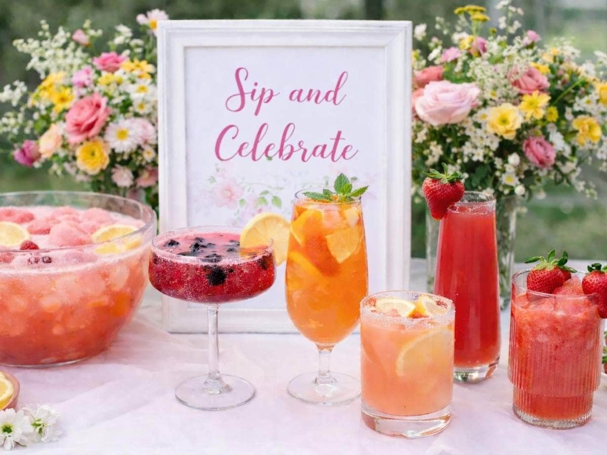 Spring bridal shower drinks featured image