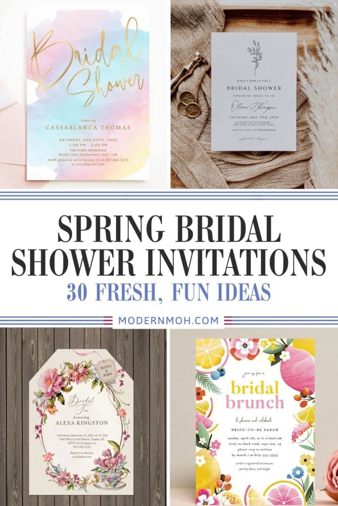 Spring bridal shower invitations pin