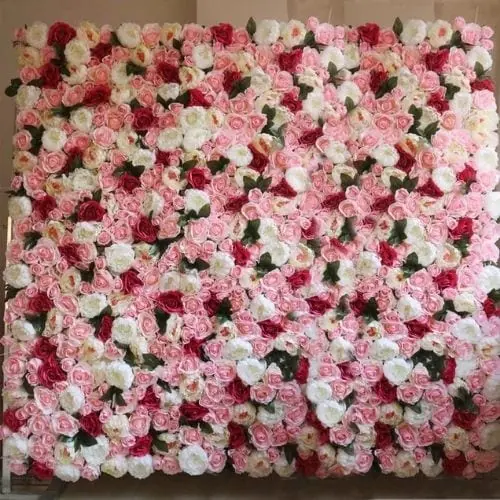 Peony rose faux flower wall panels