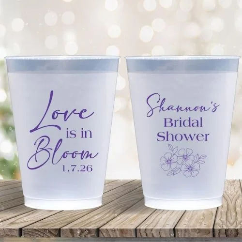 Personalized floral frosted cups