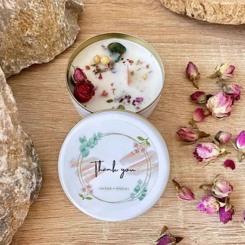 Personalized tin candle